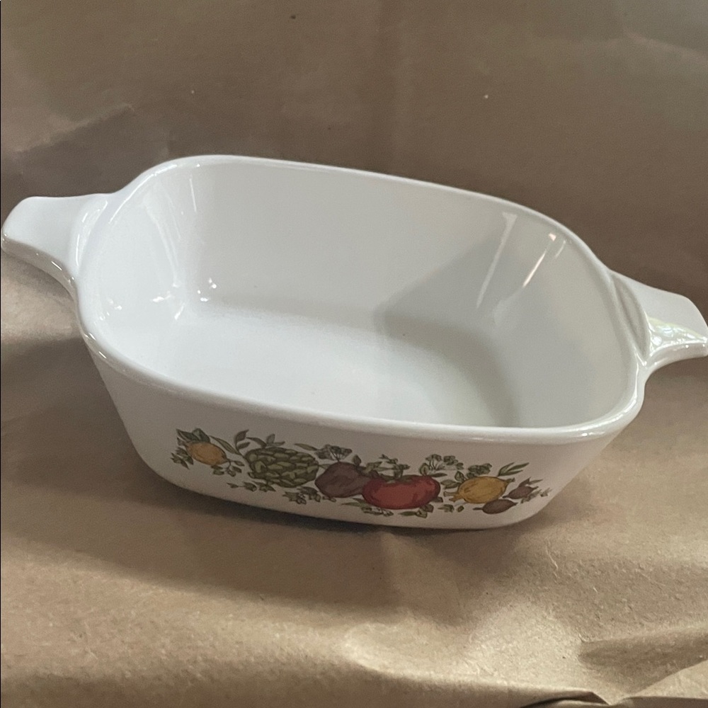 Corningware White Baking Dish with “spice of life”